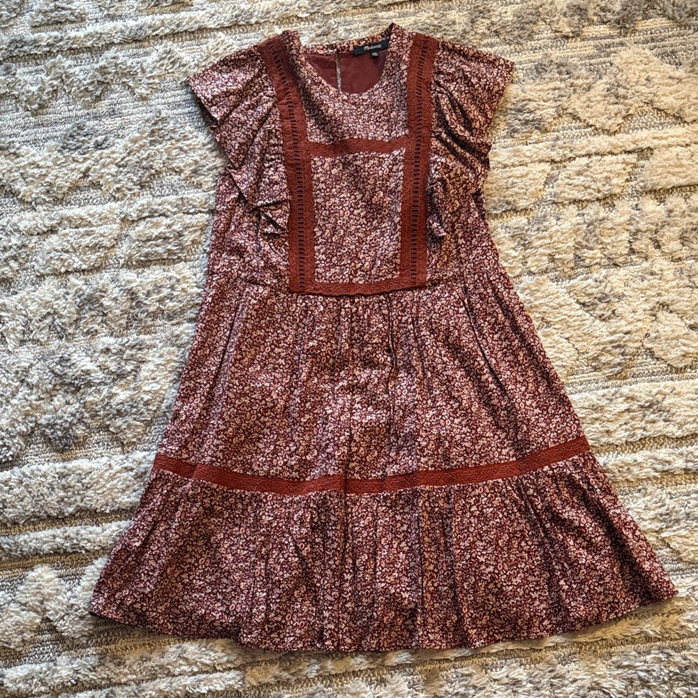Madewell Women’s Dress in Red and Brown Floral